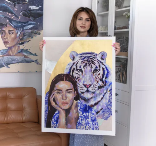 Ultramarine Enchantment - Hand Embellished Limited Edition Print by Slaveika Aladjova Ultramarine Enchantment - Hand Embellished Limited Edition Print by Slaveika Aladjova