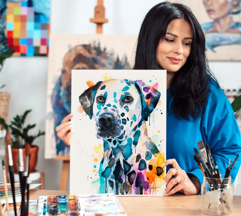 Dalmatian watercolor painting, limited edition art print by Slaveika Aladjova