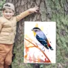 Spotted pardalote watercolor painting, limited edition art print by Slaveika Aladjova, view 3