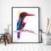 White-throated kingfisher watercolor painting, limited edition art print by Slaveika Aladjova, view 4