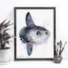 Ocean sunfish Mola mola watercolor painting, limited edition art print by Slaveika Aladjova, view 3