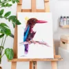 White-throated kingfisher watercolor painting, limited edition art print by Slaveika Aladjova, view 2