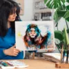 Common marmoset watercolor painting, limited edition art print by Slaveika Aladjova