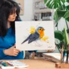 European robin watercolor painting, limited edition art print by Slaveika Aladjova