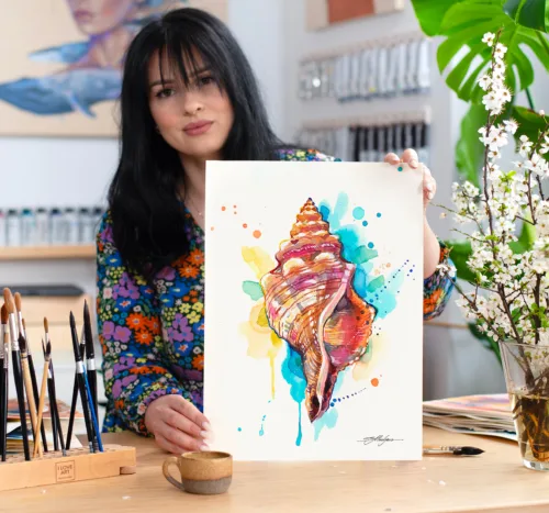 Seashell Seashell watercolor painting, limited edition art print by Slaveika Aladjova