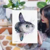 Ocean sunfish Mola mola watercolor painting, limited edition art print by Slaveika Aladjova