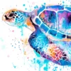 "Blue Sea turtle" Original Watercolor Painting
