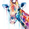 Giraffe-60x80-SA71 "Giraffe" Original Watercolor Painting