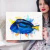 Indo-Pacific surgeonfish. A popular fish in marine aquaria, watercolor Indo-Pacific surgeonfish. A popular fish in marine aquaria, watercolor