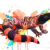 Gila monster watercolor painting, limited edition art print by Slaveika Aladjova, view 2