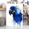Hyacinth macaw watercolor painting, limited edition art print by Slaveika Aladjova, view 4