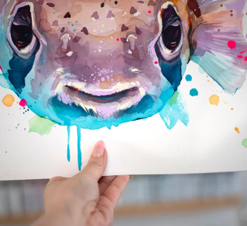 Balloonfish,balloonfish, freckled porcupinefish, porcupine puffer, and porcupine pufferfish, slaveika aladjova Balloonfish watercolor painting by Slaveika Aladjova, view 3