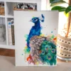 Peacock watercolor painting, limited edition art print by Slaveika Aladjova, view 5