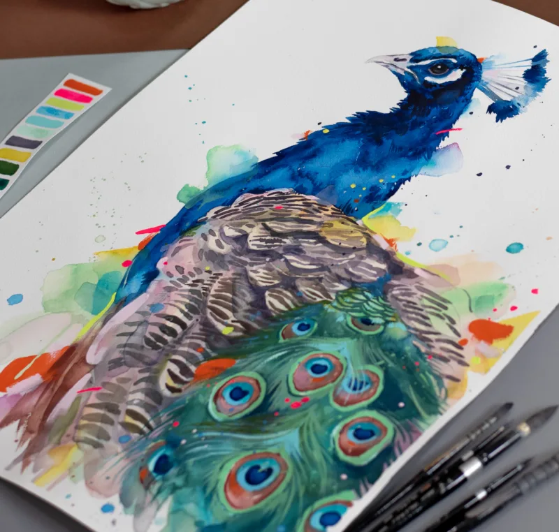 "Peacock" Original Watercolor Painting