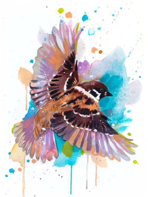 "Sparrow" Original Watercolor Painting