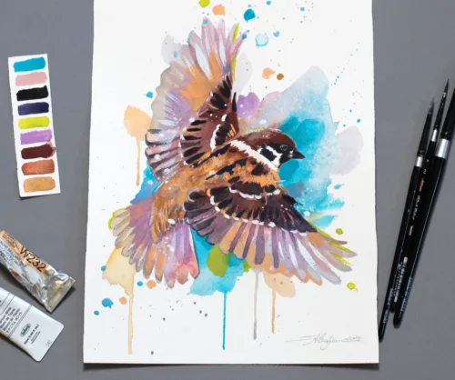 "Sparrow" Original Watercolor Painting "Sparrow" Original Watercolor Painting