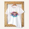 Balloonfish watercolor painting printed on a white cotton T-shirt by Slaveika Aladjova