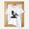 Bateleur Eagle watercolor painting printed on a white cotton T-shirt by Slaveika Aladjova