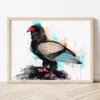 Bateleur Eagle watercolor painting the artwork on the T-shirt by Slaveika Aladjova