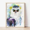 Black-and-white Hawk-Eagle watercolor painting the artwork on the T-shirt by Slaveika Aladjova