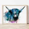 Black Highland Cow watercolor painting the artwork on the T-shirt by Slaveika Aladjova