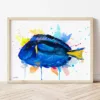 Blue Tang watercolor painting the artwork on the T-shirt by Slaveika Aladjova