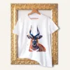 Bongo Antelope watercolor painting printed on a white cotton T-shirt by Slaveika Aladjova