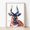 Bongo Antelope watercolor painting the artwork on the T-shirt by Slaveika Aladjova