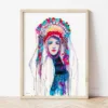 Bride in a Wedding Costume from Northern Bulgaria watercolor painting the artwork on the T-shirt by Slaveika Aladjova
