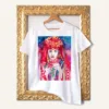 Bride in a Wedding Costume from Thrace watercolor painting printed on a white cotton T-shirt by Slaveika Aladjova
