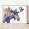 Bull Moose watercolor painting the artwork on the T-shirt by Slaveika Aladjova