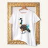 Canada Goose watercolor painting printed on a white cotton T-shirt by Slaveika Aladjova