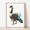 Canada Goose watercolor painting the artwork on the T-shirt by Slaveika Aladjova
