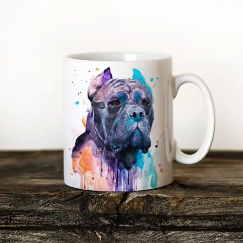 Cane Corso Art Mug, Watercolor Ceramic Mug 11 oz Cane Corso watercolor painting printed on an 11 oz ceramic art mug by Slaveika Aladjova
