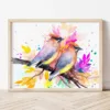 Cedar Waxwings watercolor painting the artwork on the T-shirt by Slaveika Aladjova