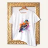 Chaffinch watercolor painting printed on a white cotton T-shirt by Slaveika Aladjova