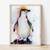 Chinstrap Penguin watercolor painting the artwork on the T-shirt by Slaveika Aladjova