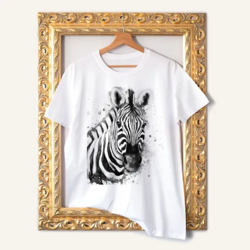 Cinereous Vulture watercolor painting printed on a white cotton T-shirt by Slaveika Aladjova