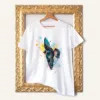 Cliff Swallow watercolor painting printed on a white cotton T-shirt by Slaveika Aladjova