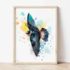 Cliff Swallow watercolor painting the artwork on the T-shirt by Slaveika Aladjova