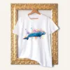 Dugong watercolor painting printed on a white cotton T-shirt by Slaveika Aladjova