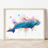 Dugong watercolor painting the artwork on the T-shirt by Slaveika Aladjova