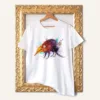 Elephant Shrew watercolor painting printed on a white cotton T-shirt by Slaveika Aladjova