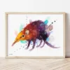 Elephant Shrew watercolor painting the artwork on the T-shirt by Slaveika Aladjova