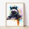 Emperor Tamarin watercolor painting the artwork on the T-shirt by Slaveika Aladjova