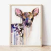 Fawn watercolor painting the artwork on the T-shirt by Slaveika Aladjova
