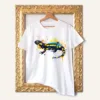 Fire Salamander watercolor painting printed on a white cotton T-shirt by Slaveika Aladjova
