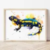 Fire Salamander watercolor painting the artwork on the T-shirt by Slaveika Aladjova