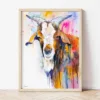 Goat watercolor painting the artwork on the T-shirt by Slaveika Aladjova