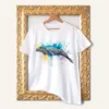 Gray Whale watercolor painting printed on a white cotton T-shirt by Slaveika Aladjova